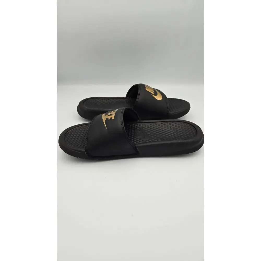 Nike Benassi JDI Slides – Black/Gold – Men’s 7 / Women’s 8.5